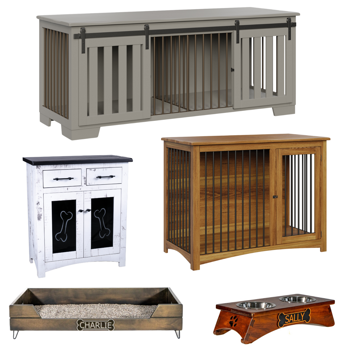 Curated visual reference: Gallery Detail: Amish Pet Furniture Dog Crates Dog Cat Bowls Pet Storage