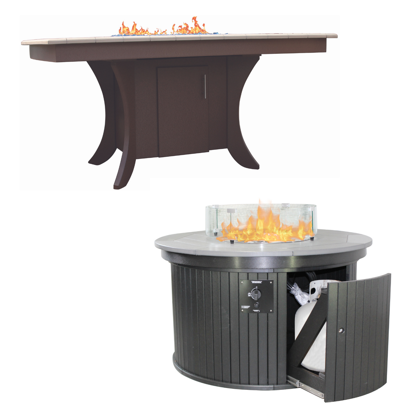 Amish Built Polywood Firepit | Amish Polywood Fireplace