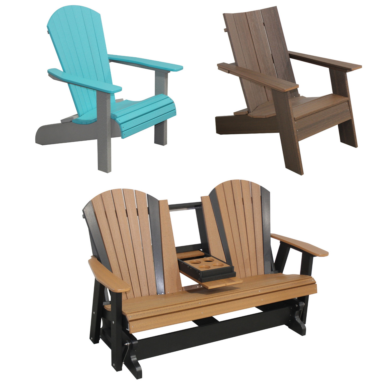 Amish Built Polywood Gliders | Amish Built Polywood Chairs