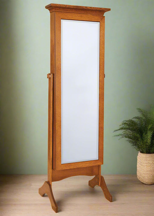 Amish Sliding Door Cheval Mirror - Shaker Crown Cheval Mirrors Shaker