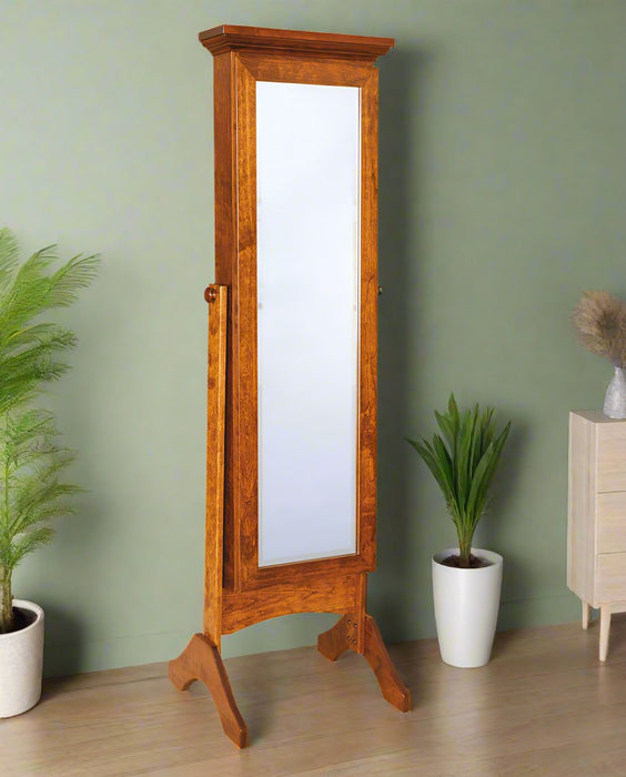 Amish Sliding Door Cheval Mirror - Traditional Crown Cheval Mirrors Traditional