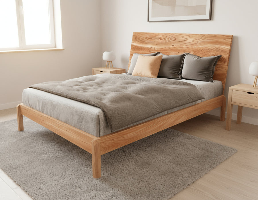 Amish Vienna Platform Bed Panel Beds Mid-Century