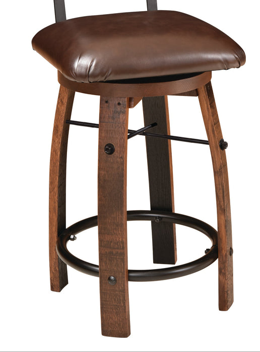 Amish Whiskey Barrel Backless Bar Stool