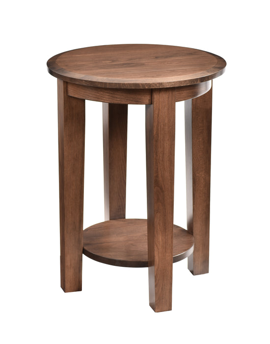 Amish Deluxe Shaker End Table 18" Round x 24"H End Tables Contemporary