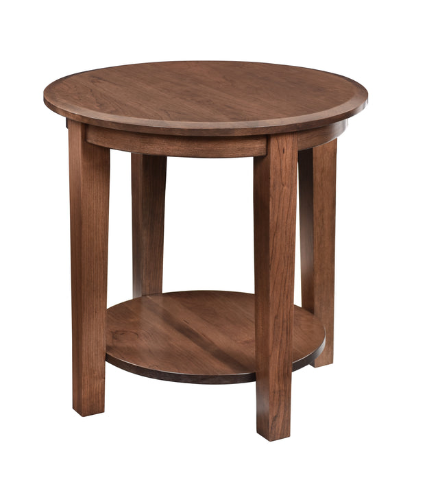 Amish Deluxe Shaker End Table 24" Round x 24"H End Tables Contemporary