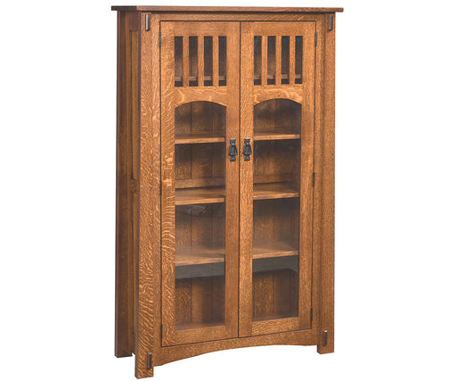 Amish McCoy Enclosed Glass Door Bookcase Display Cabinet/Curio Curios Mission