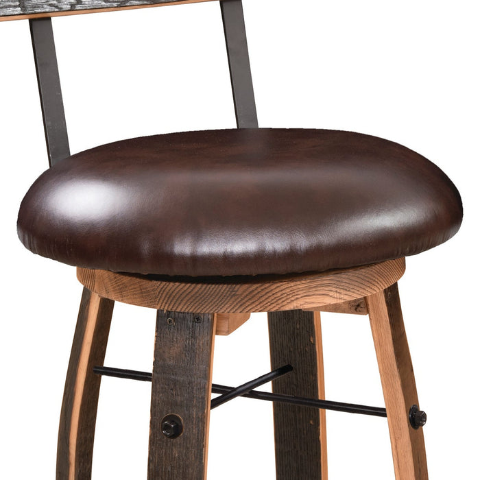 Amish Whiskey Barrel Backless Bar Stool