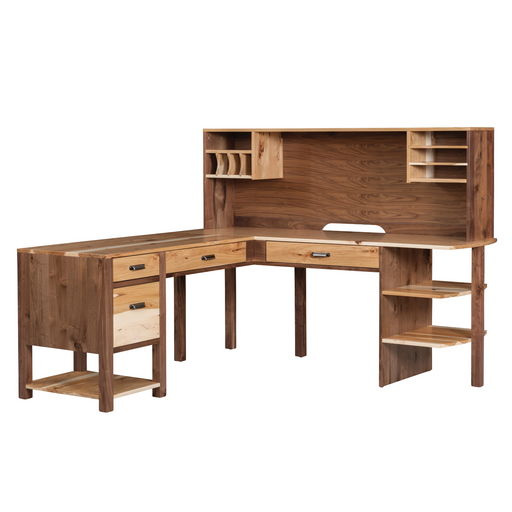 Wakefield L-Desk With Hutch Top Desk Units Modern