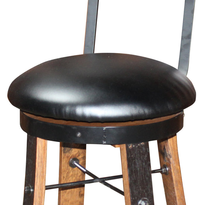 Amish Whiskey Barrel Stave Table with 4 Swivel Barrel Chairs