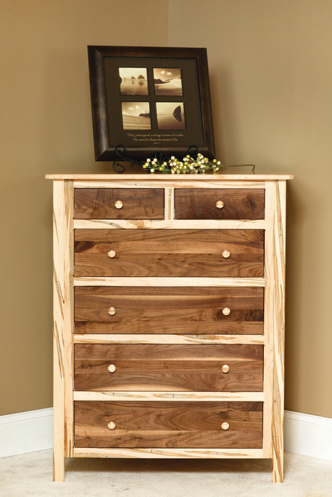 Amish Cornwell Bedroom Set 6-Pc. W/ King Bed Low Footboard, (2) Nightstands, Chest of Drawer & 9 Dr. Dresser