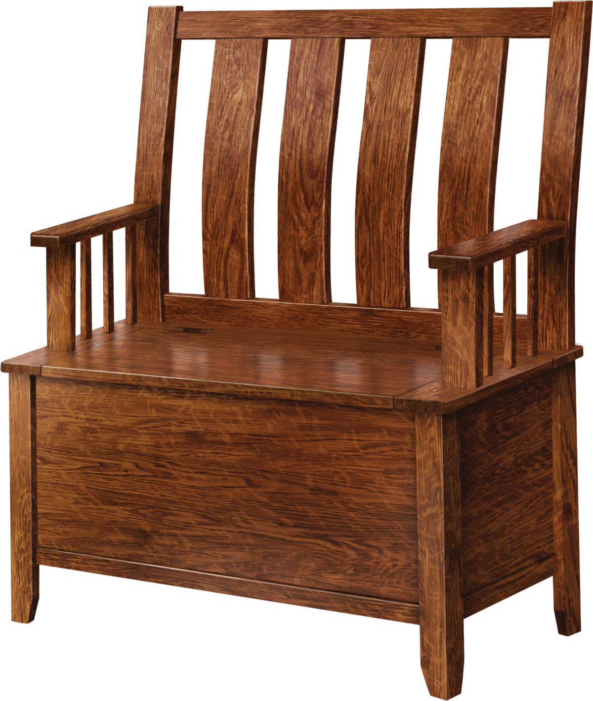 Galveston Storage Bench With Back — Our Family Craft Shop