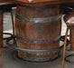 Amish Square Barrel Table With Swivel Fabric Stools Pub Dining Sets Reclaimed Barnwood