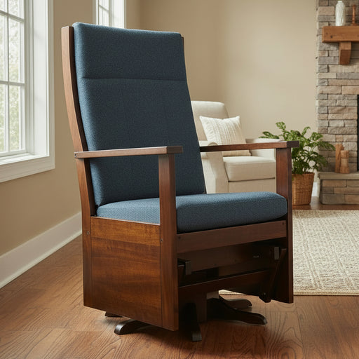 Amish Ladderback Glider Chair - Solid Brown Maple - Glider By Miller #2019