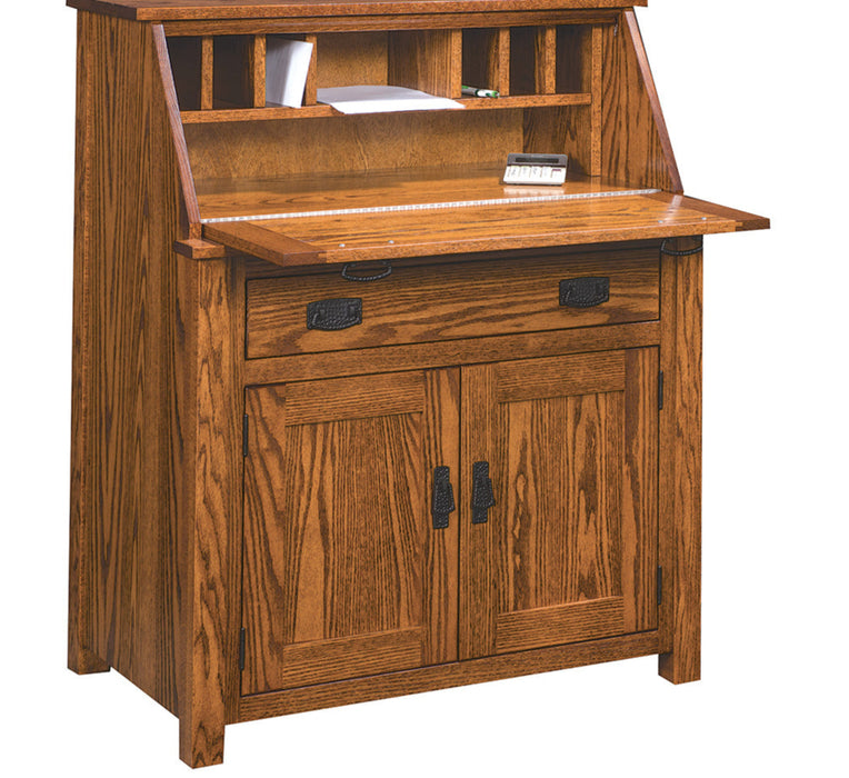 Mission Secretary Desk With Hutch Top