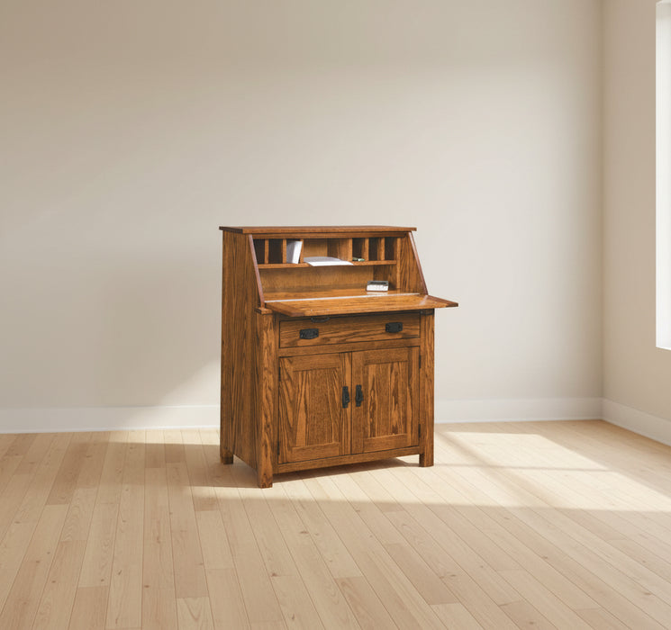 Mission Secretary Desk With Hutch Top