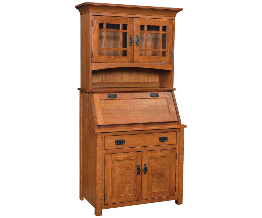 Mission Secretary Desk With Hutch Top