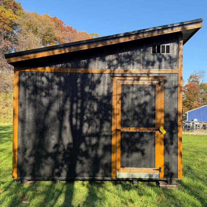 Amish Modern Single Slope Double Garage - 12' x 24' with Electric Package & Luxgaurd Flooring!