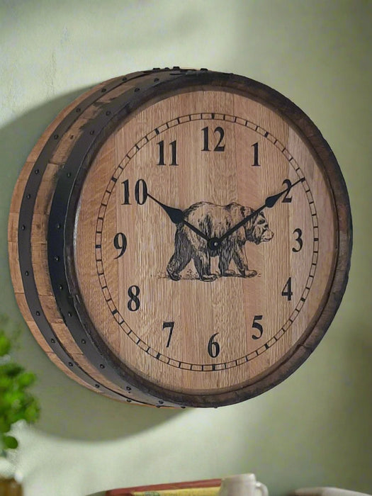 Amish Whiskey Barrel Wall Clock Wall Clocks Farmhouse