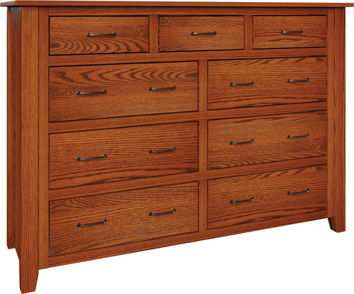 Amish Heavy Shaker 9-Drawer Dresser With Mirror Option Dressers Mission