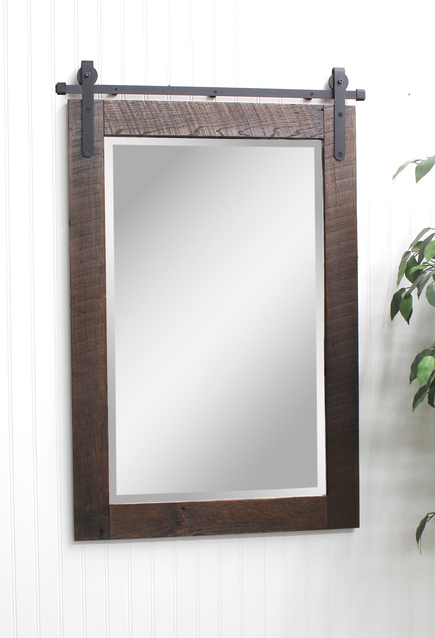 Amish Barn Door Rail Vertical Wall Mirror