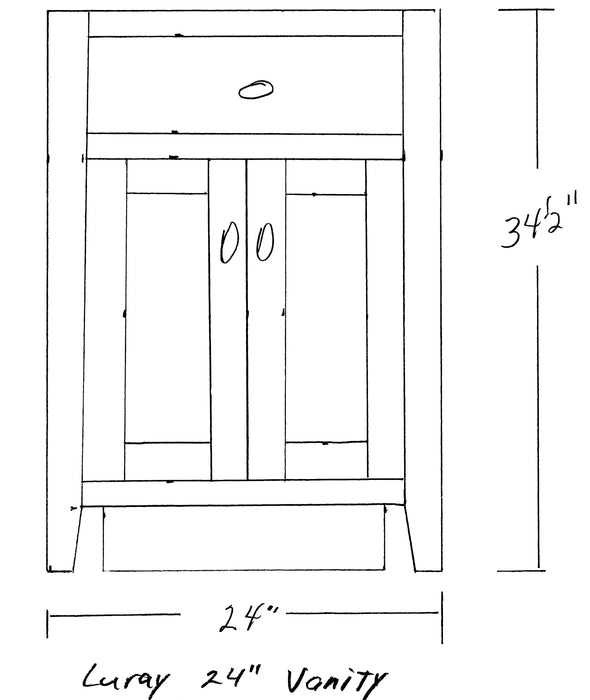 Amish Luray Bathroom Vanity - Multiple Sizes 24" Wide Bathroom Vanities: 40-49" Wide Contemporary