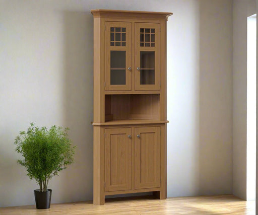 Amish New England Corner Hutch - Multiple Sizes Corner Hutches Mission