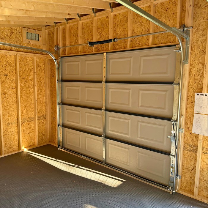 Amish Modern Single Slope Double Garage - 12' x 24' with Electric Package & Luxgaurd Flooring!
