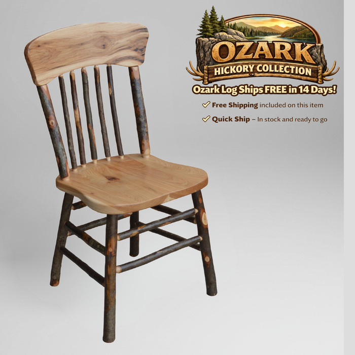 Quick Ship Amish Ozark Hickory Panel Back Dining Chair - Free Shipping! (Multiple Sizes)