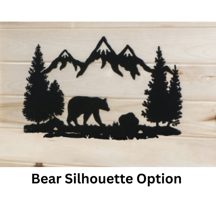 Amish Yellow Stone Hall Seat with Metal Silhouette