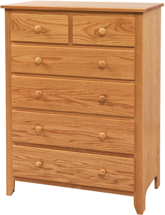 Amish Scenic Shaker 6 Drawer Chest of Drawers Chest of Drawers Mission Rough Sawn