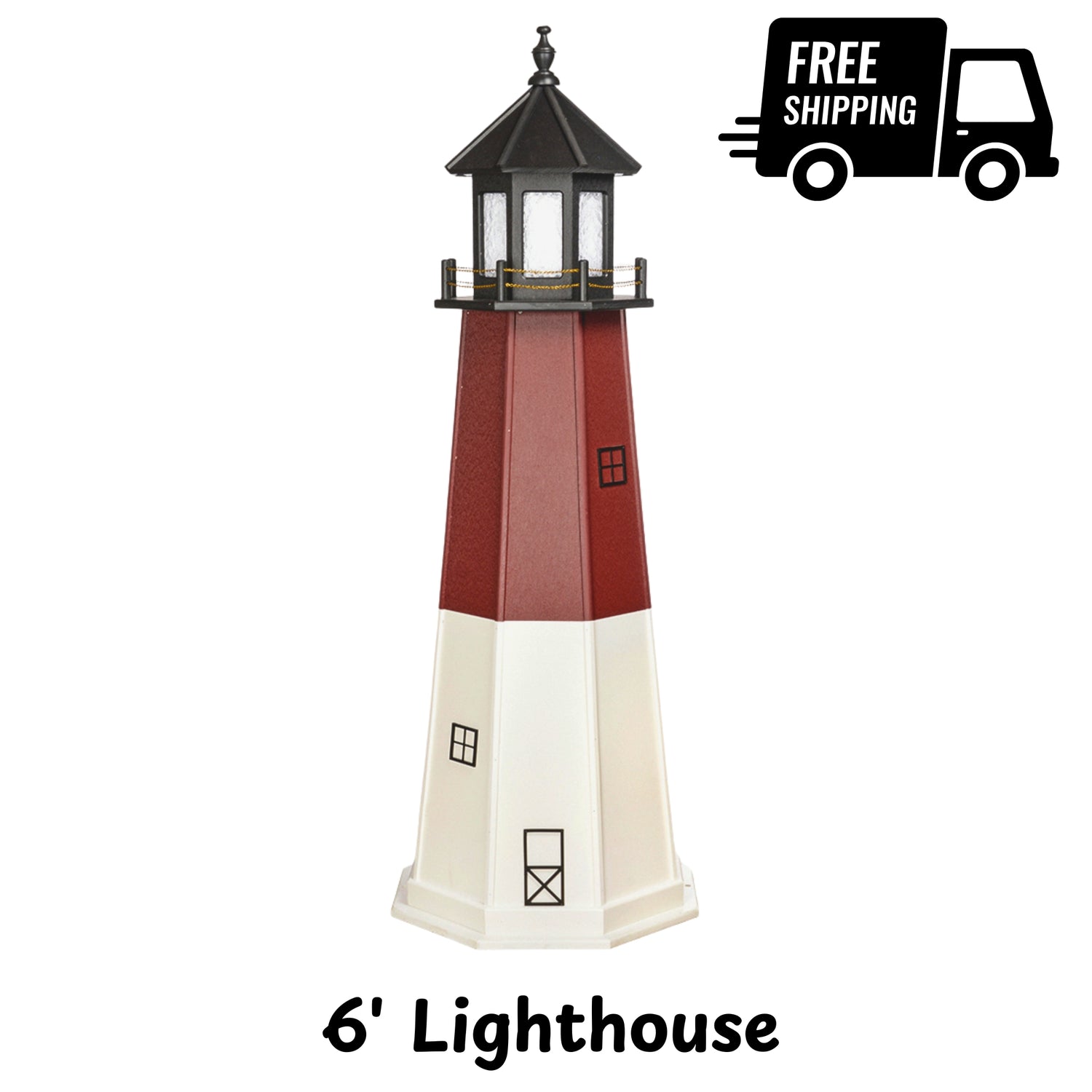Amish 6' Poly Replicated Lighthouse