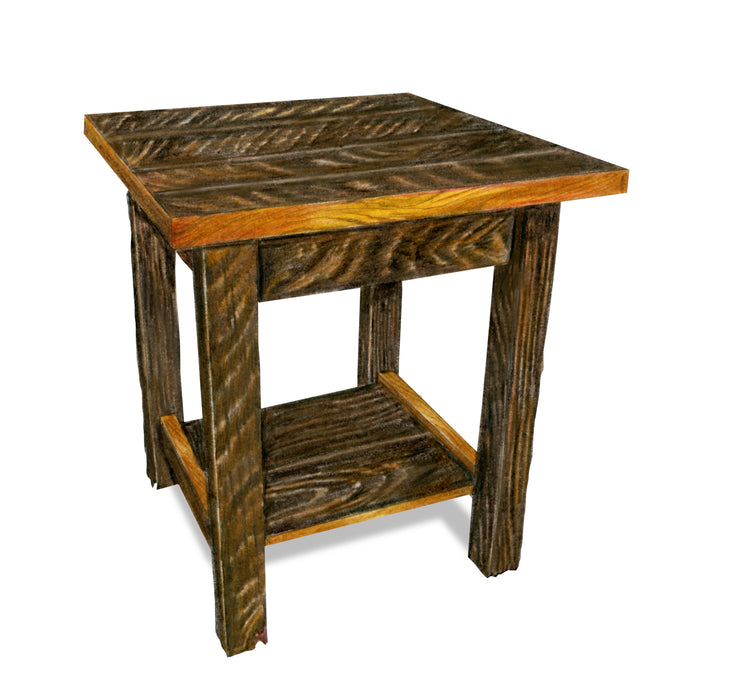 Amish Silverton End Table - Reclaimed Barnwood End Tables Farmhouse Reclaimed Barnwood