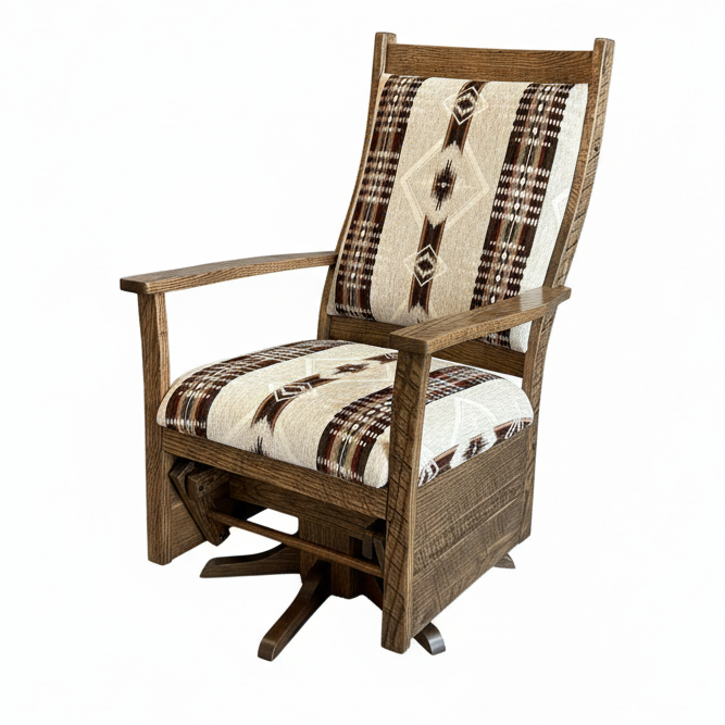 Amish Rough Sawn Glenwood Swivel Glider