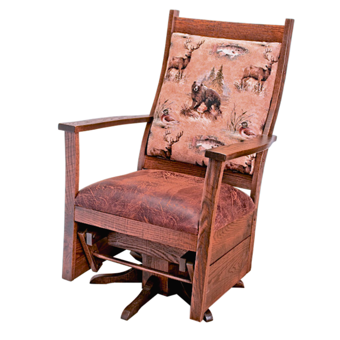 Amish Rough Sawn Glenwood Swivel Glider