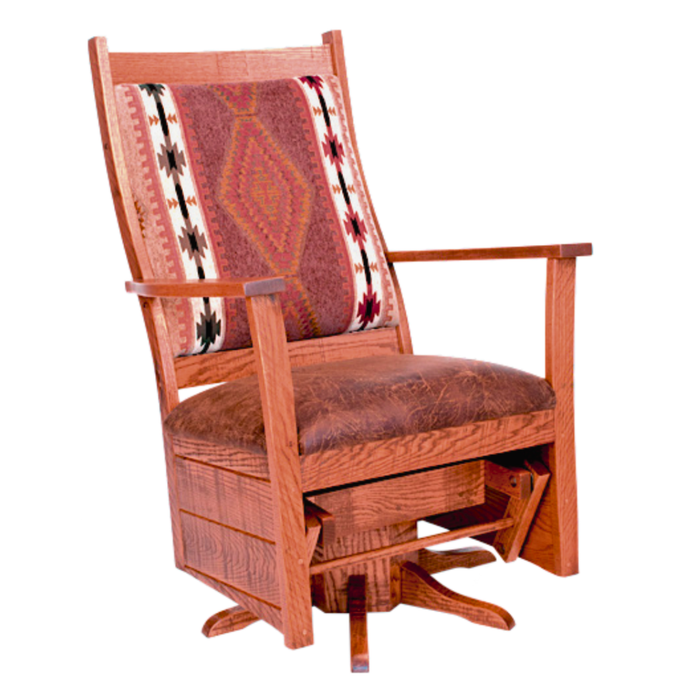 Amish Rough Sawn Glenwood Swivel Glider