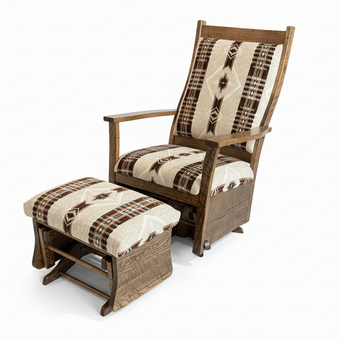 Amish Rough Sawn Glenwood Swivel Glider