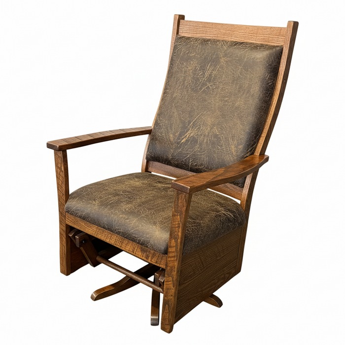 Amish Rough Sawn Glenwood Swivel Glider