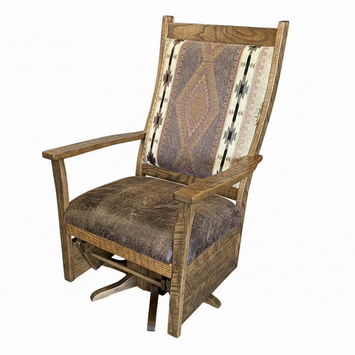 Amish Rough Sawn Glenwood Swivel Glider