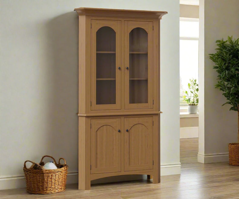 Amish Carlisle Corner Hutch - Multiple Sizes Corner Hutches Mission