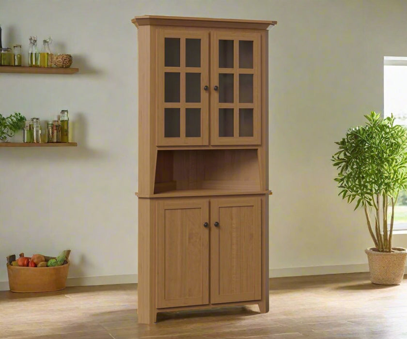 Amish Shaker Corner Hutch - Multiple Sizes Corner Hutches Mission