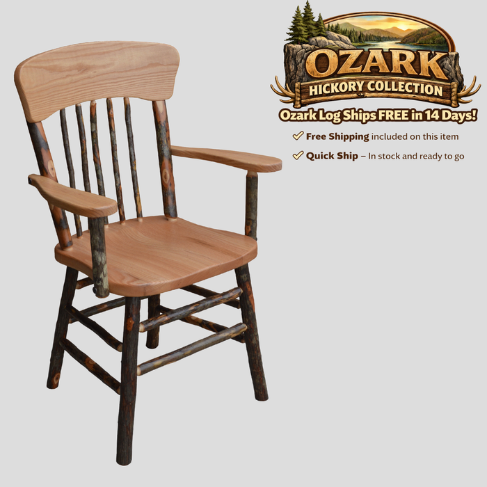 Quick Ship Amish Ozark Hickory Panel Back Dining Chair - Free Shipping! (Multiple Sizes)