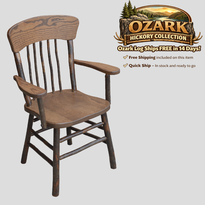 Quick Ship Amish Ozark Hickory Panel Back Dining Chair - Free Shipping! (Multiple Sizes)