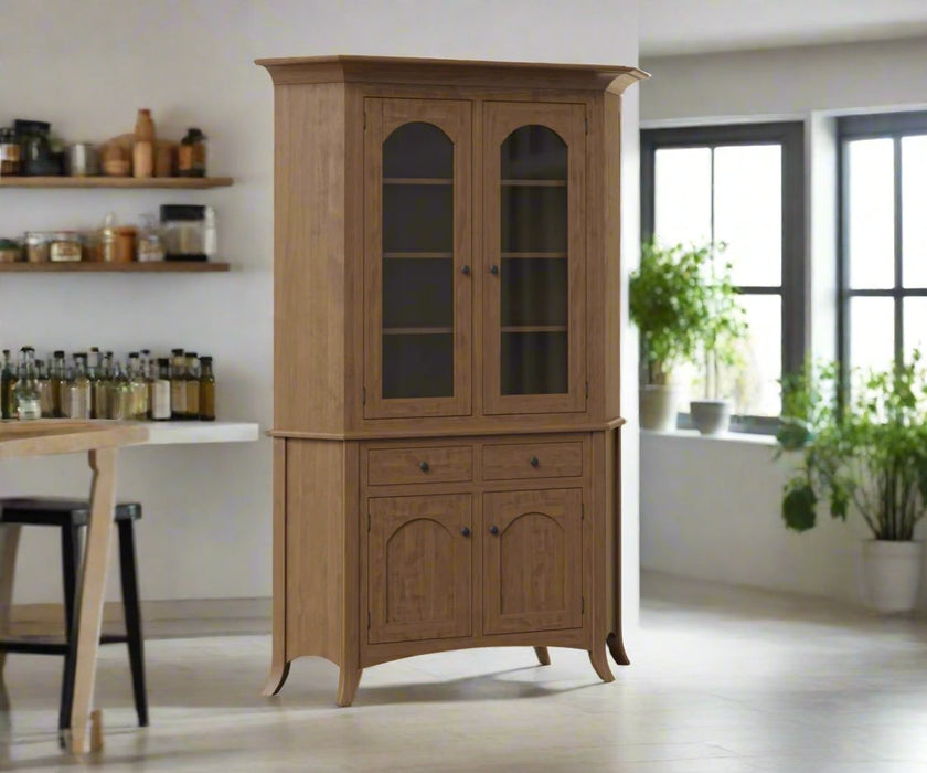 Amish Carlisle Corner Hutch - Multiple Sizes Corner Hutches Mission