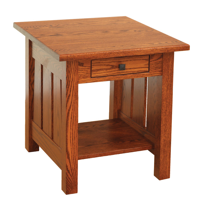 Amish Canted Mission End Table 24"W x 24"D End Tables Mission