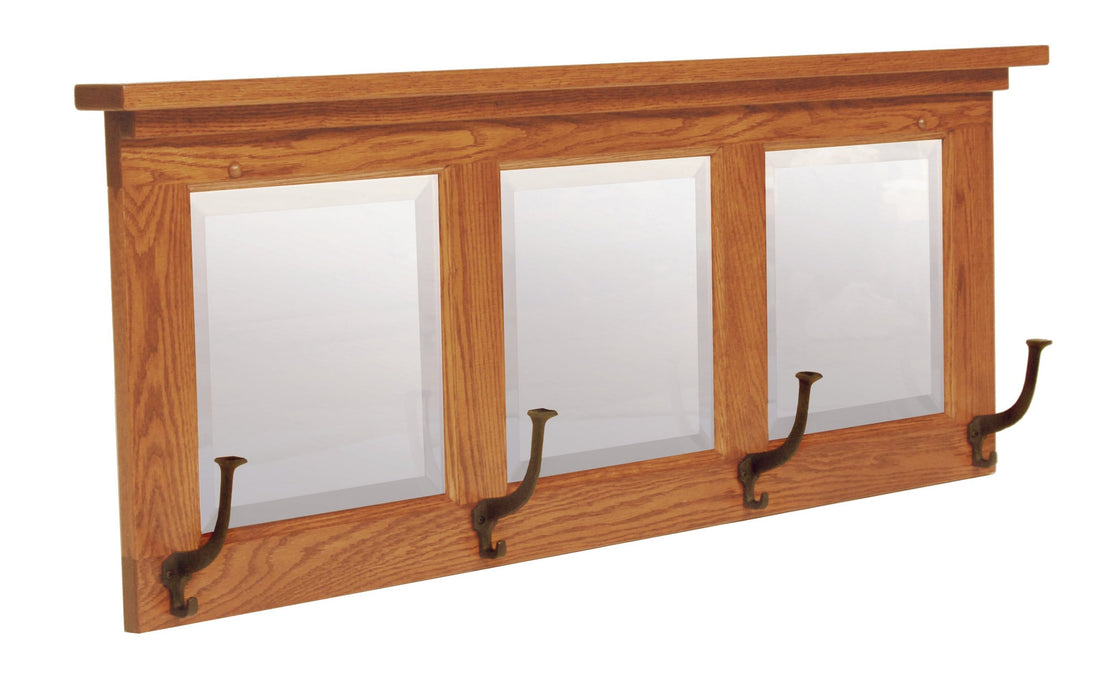 Amish Mission Wall Mirror 4-Hook Wall Mirrors Mission