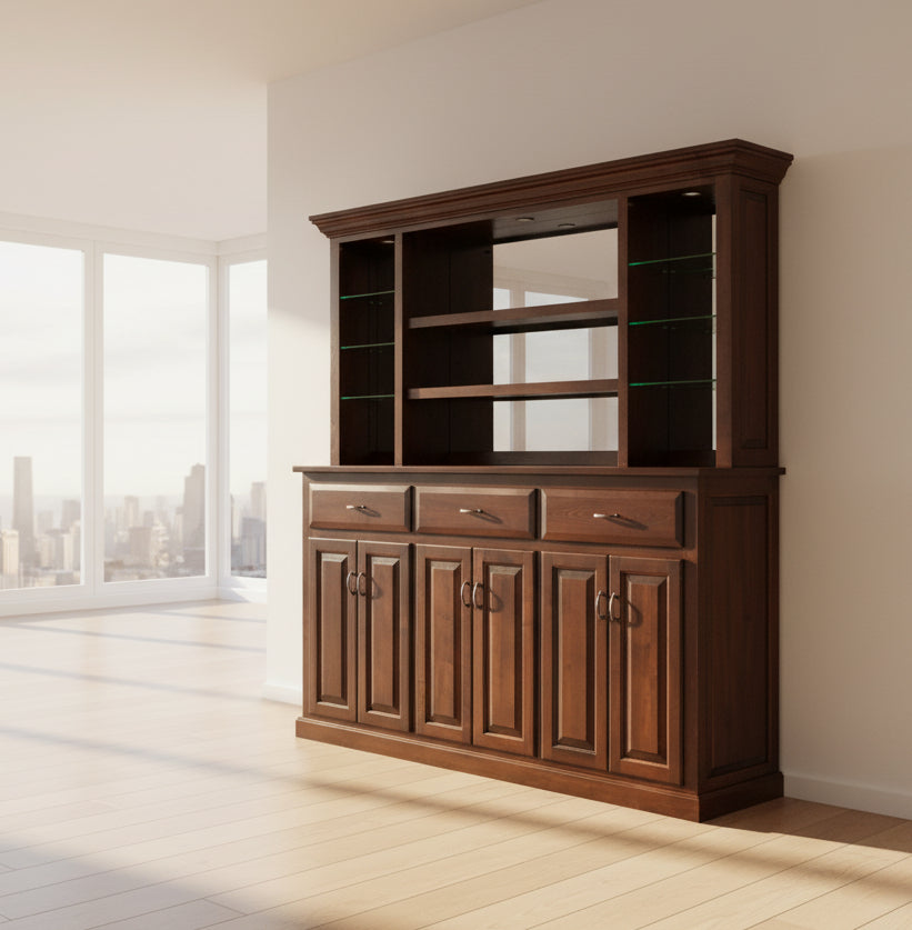 Sedona Back Bar Hutch 3-Door Hutches Traditional