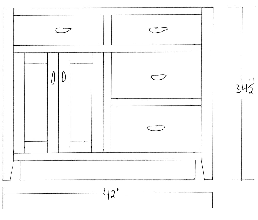 Amish Luray Bathroom Vanity - Multiple Sizes 42" Wide Bathroom Vanities: 40-49" Wide Contemporary