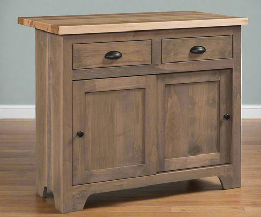 Swiss Island With Butcher Block Top Kitchen Islands: 40-49" Contemporary