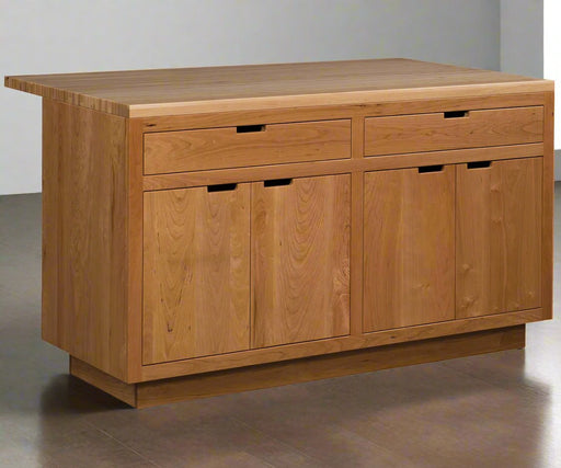 Monarch Island With Butcher Block Top Kitchen Islands: 60-69" Modern