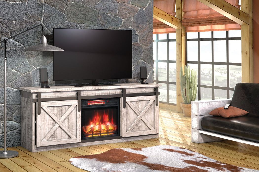 Amish Houston Fireplace TV Stand - Multiple Sizes TV Stands w/ Fireplace Farmhouse Rough Sawn